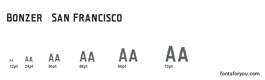 Размеры шрифта Bonzer   San Francisco