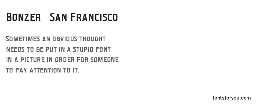 Überblick über die Schriftart Bonzer   San Francisco