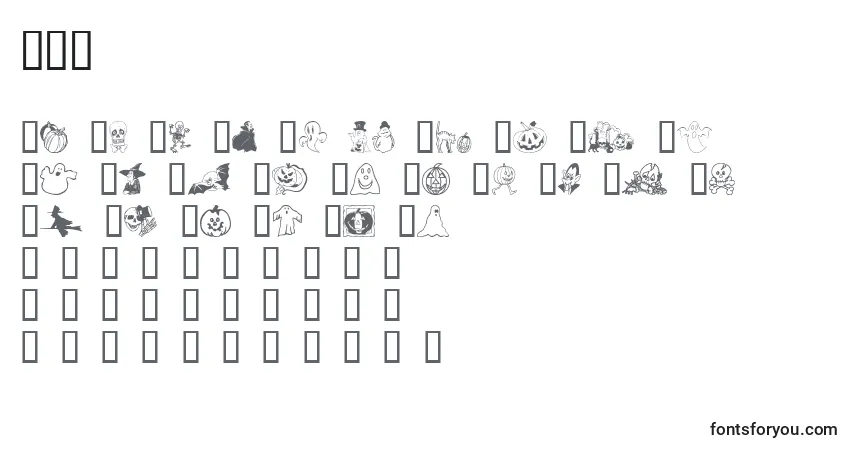 Schriftart BOO (121864) – Alphabet, Zahlen, spezielle Symbole
