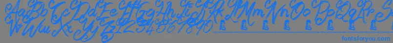 Więcej informacji o czcionce Booday Czcionka Booday – niebieskie czcionki na szarym tle