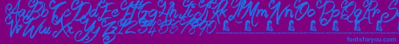 Booday Font – Blue Fonts on Purple Background