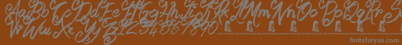 フォントBooday – 茶色の背景に灰色の文字