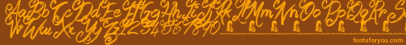 Шрифт Booday – оранжевые шрифты на коричневом фоне