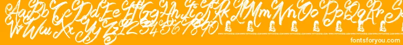 Booday Font – White Fonts on Orange Background