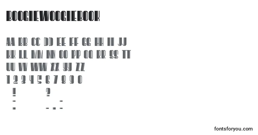 Czcionka BoogieWoogieBook – alfabet, cyfry, specjalne znaki