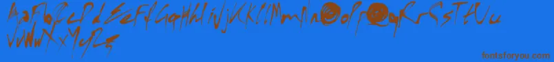 X Font Font – Brown Fonts on Blue Background