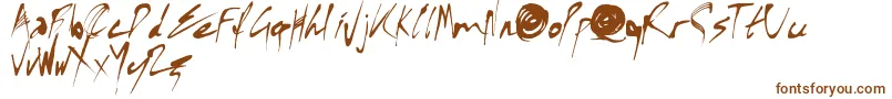 X Font-Schriftart – Braune Schriften auf weißem Hintergrund