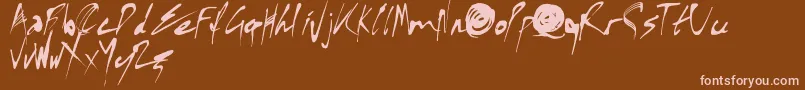 X Font Font – Pink Fonts on Brown Background