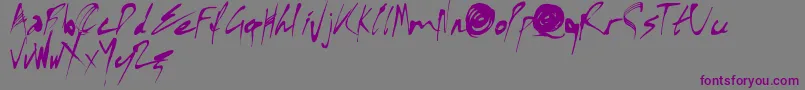 フォントX Font – 紫色のフォント、灰色の背景