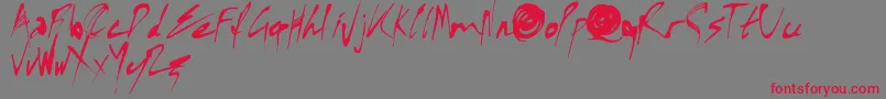 X Font Font – Red Fonts on Gray Background