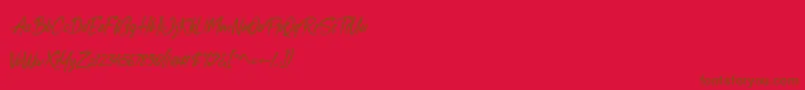 Boolack Personal Use-Schriftart – Braune Schriften auf rotem Hintergrund