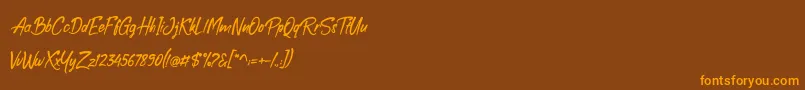 Boolack Personal Use Font – Orange Fonts on Brown Background