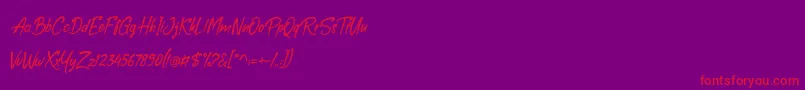 Boolack Personal Use-Schriftart – Rote Schriften auf violettem Hintergrund