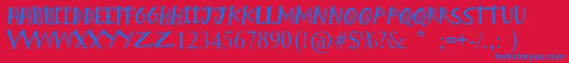 Boom Shanker Font – Blue Fonts on Red Background