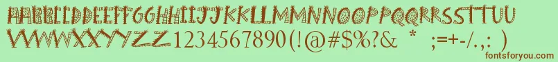 Boom Shanker Font – Brown Fonts on Green Background