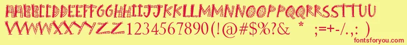 Boom Shanker-fontti – punaiset fontit keltaisella taustalla