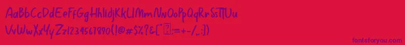 Police Boombox – polices violettes sur fond rouge