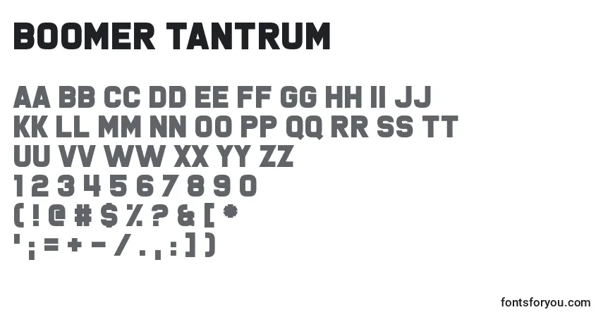 Fuente Boomer Tantrum - alfabeto, números, caracteres especiales