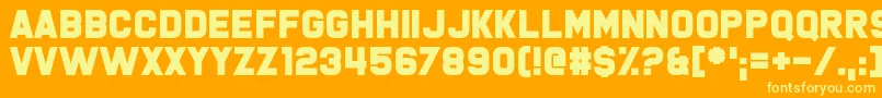 Fonte Boomer Tantrum – fontes amarelas em um fundo laranja