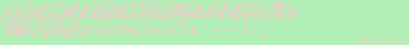 Boomerang Font – Pink Fonts on Green Background