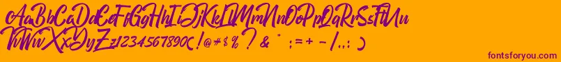 Boomerang Font – Purple Fonts on Orange Background