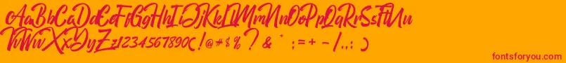 Boomerang Font – Red Fonts on Orange Background