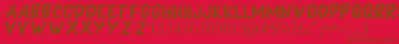 BOOMING Font – Brown Fonts on Red Background