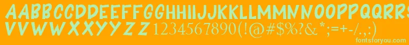 BOOMING Font – Green Fonts on Orange Background