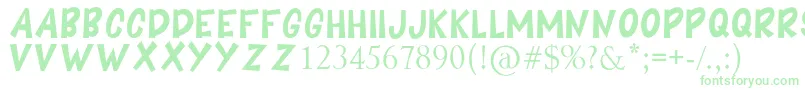 BOOMING Font – Green Fonts on White Background