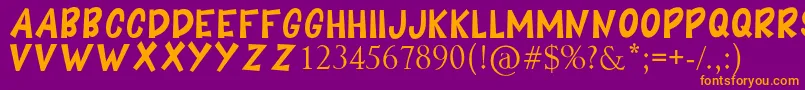 BOOMING Font – Orange Fonts on Purple Background