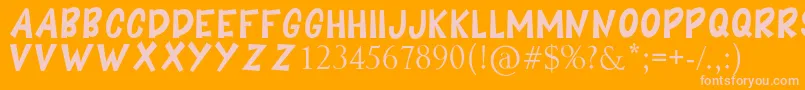 fuente BOOMING – Fuentes Rosadas Sobre Fondo Naranja