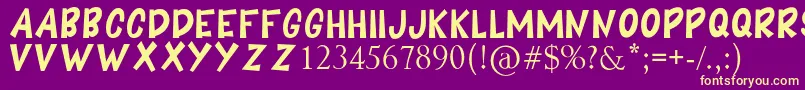 BOOMING Font – Yellow Fonts on Purple Background