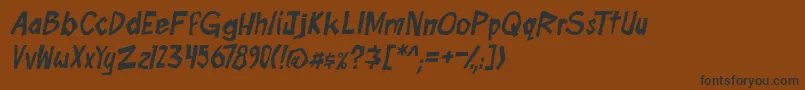boomtankPG ital Font – Black Fonts on Brown Background