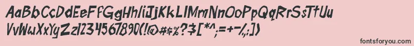 boomtankPG ital Font – Black Fonts on Pink Background