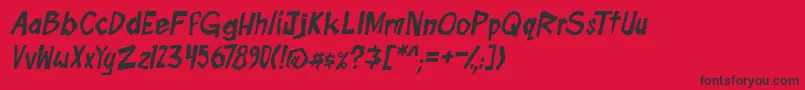 boomtankPG ital Font – Black Fonts on Red Background