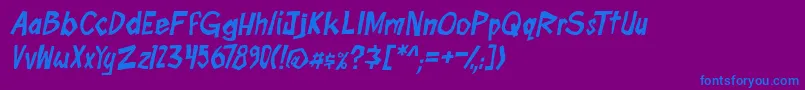Шрифт boomtankPG ital – синие шрифты на фиолетовом фоне