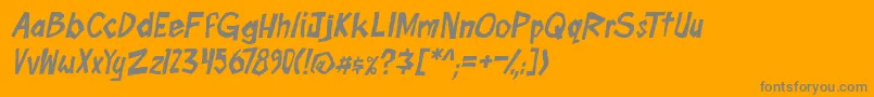 Fonte boomtankPG ital – fontes cinzas em um fundo laranja