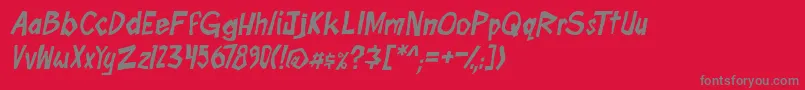 フォントboomtankPG ital – 赤い背景に灰色の文字