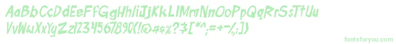 boomtankPG ital Font – Green Fonts on White Background