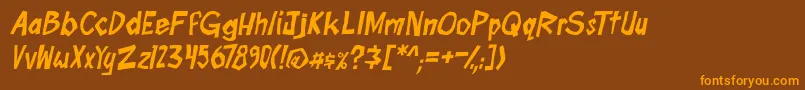 boomtankPG ital Font – Orange Fonts on Brown Background