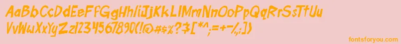boomtankPG ital Font – Orange Fonts on Pink Background