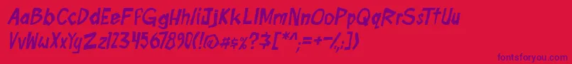 boomtankPG ital Font – Purple Fonts on Red Background