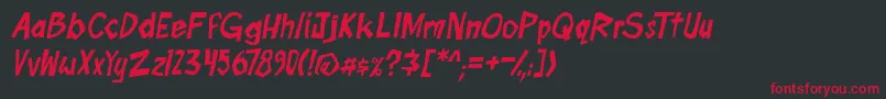 boomtankPG ital Font – Red Fonts on Black Background