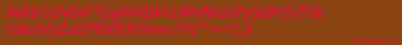 boomtankPG ital Font – Red Fonts on Brown Background