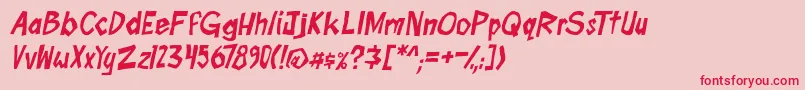 boomtankPG ital Font – Red Fonts on Pink Background