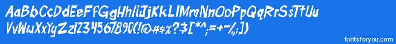 boomtankPG ital Font – White Fonts on Blue Background