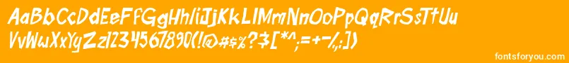 boomtankPG ital Font – White Fonts on Orange Background
