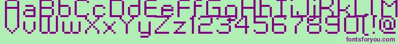 GrixelKyrou9RegularXtnd-fontti – violetit fontit vihreällä taustalla