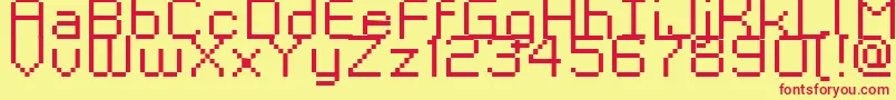 フォントGrixelKyrou9RegularXtnd – 赤い文字の黄色い背景