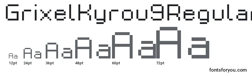 Размеры шрифта GrixelKyrou9RegularXtnd